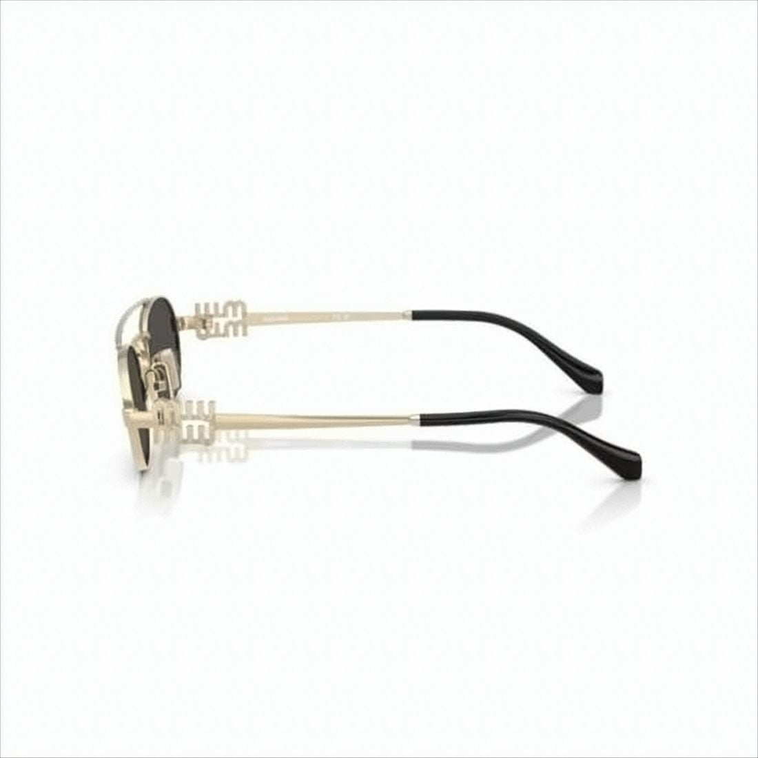 Miu Miu Oval Sunglasses With Gold Metal Frame