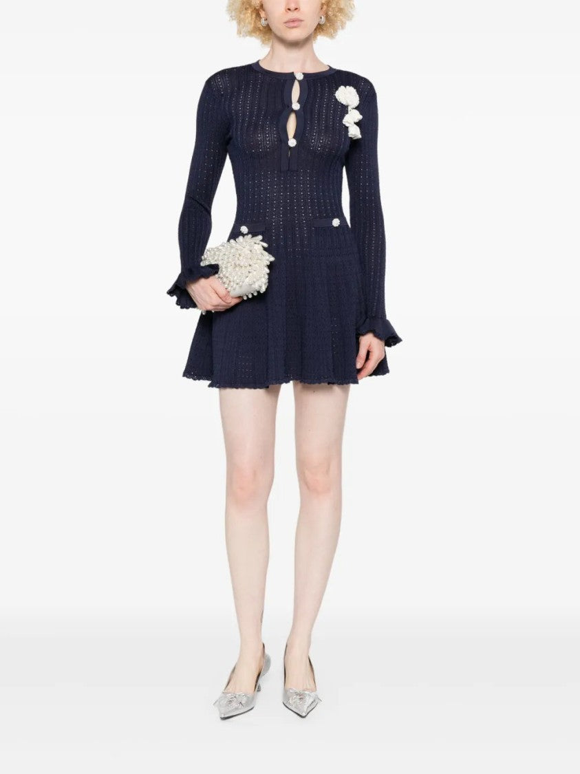 Self-Portrait Crochet-Knit Dress