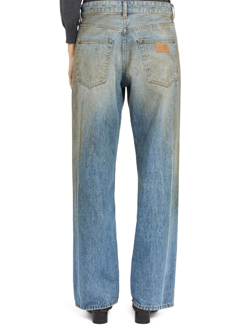 Mm6 By Maison Margiela Relaxed Straight-Leg Trousers With Vintage Wash