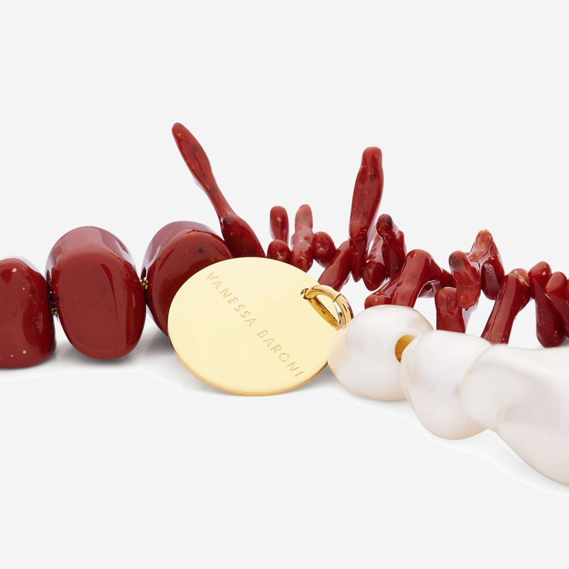 Vanessa Baroni Pearl And Coral Necklace