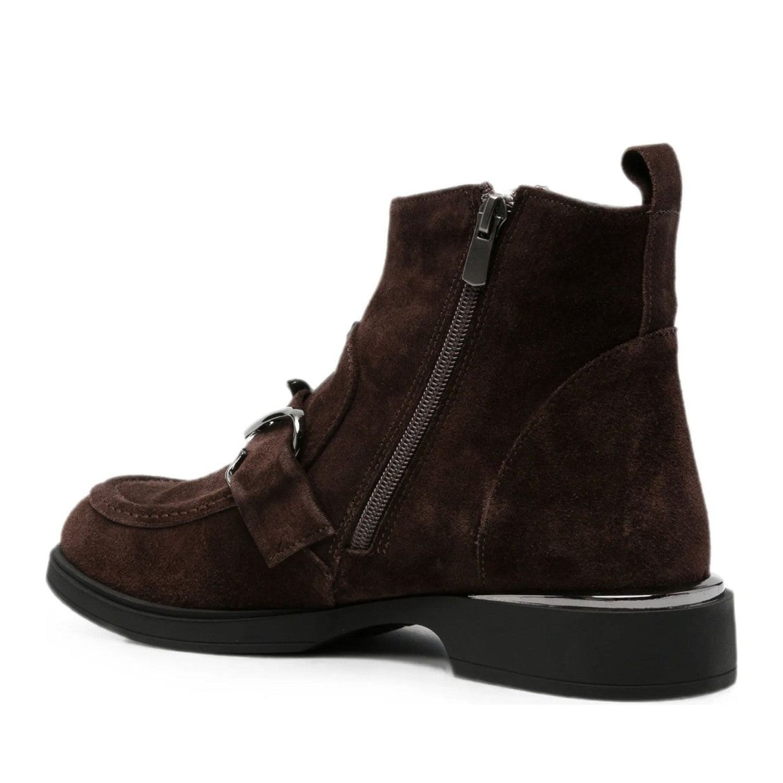 Sergio Moretti Brown Suede Metal Buckle Boots