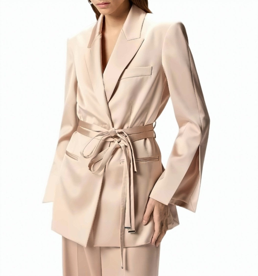 Pinko Rapa Satin Belted Blazer Jacket