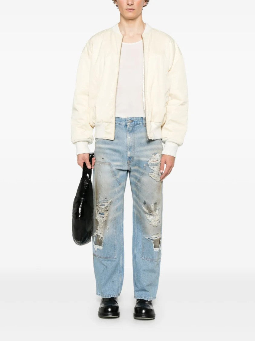 Mm6 By Maison Margiela Indigo Blue Distressed Jeans