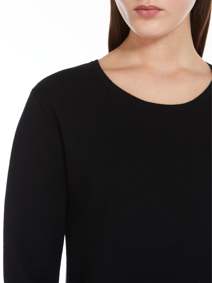 Max Mara Fitted Black Long-Sleeve Top