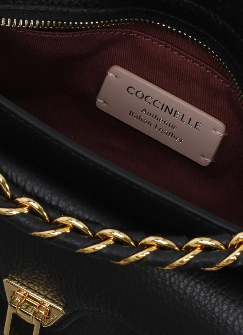 Coccinelle Beat Generation Leather Shoulder Bag With Structured Design
