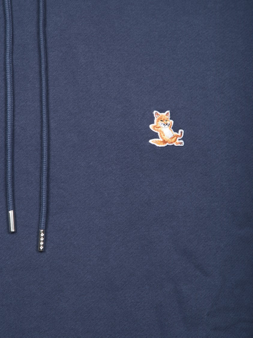 Maison Kitsuné Adjustable Hooded Sweatshirt With Logo Patch Detail