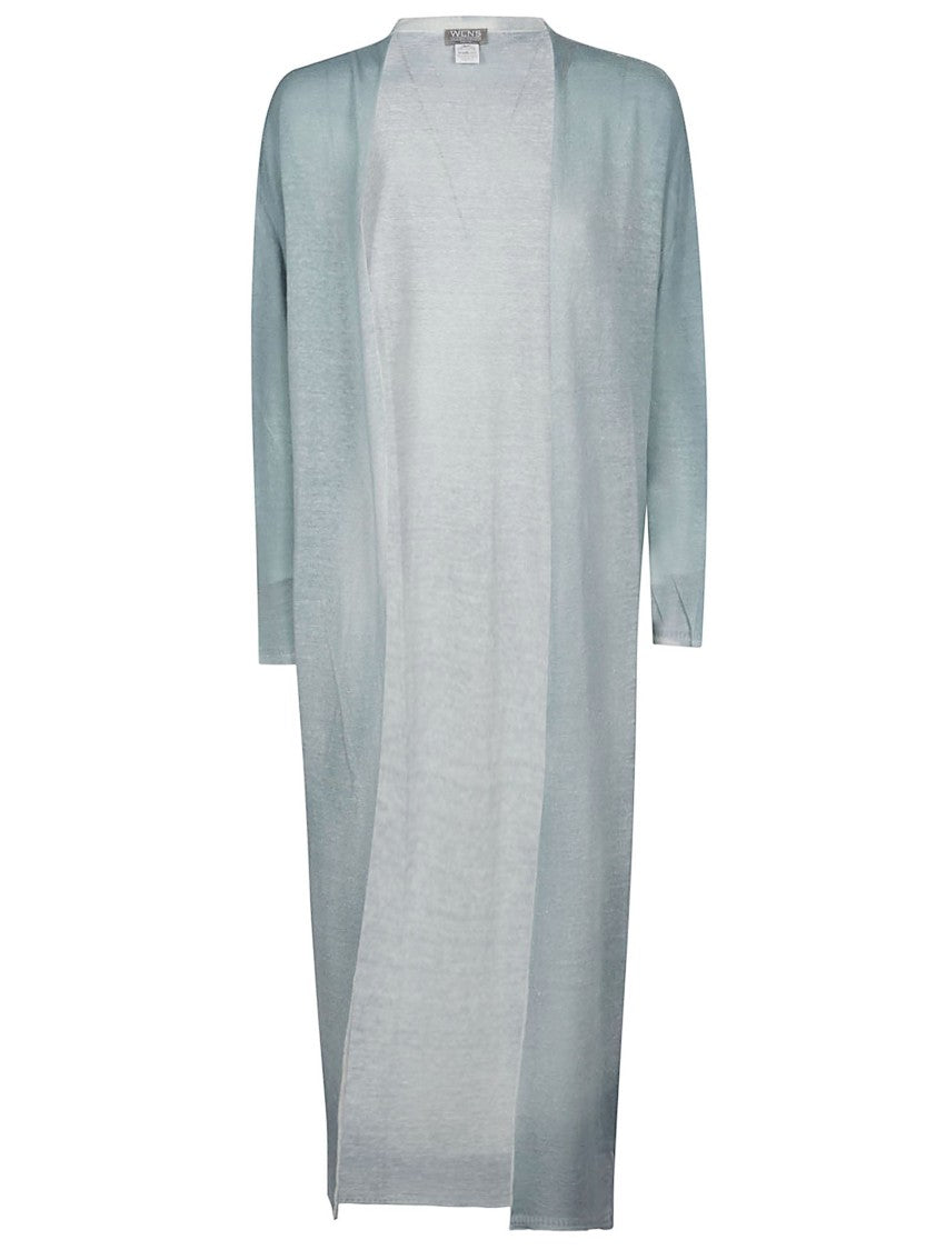 Wlns Cashmere Lino Seta Semi-Sheer Long Cardigan