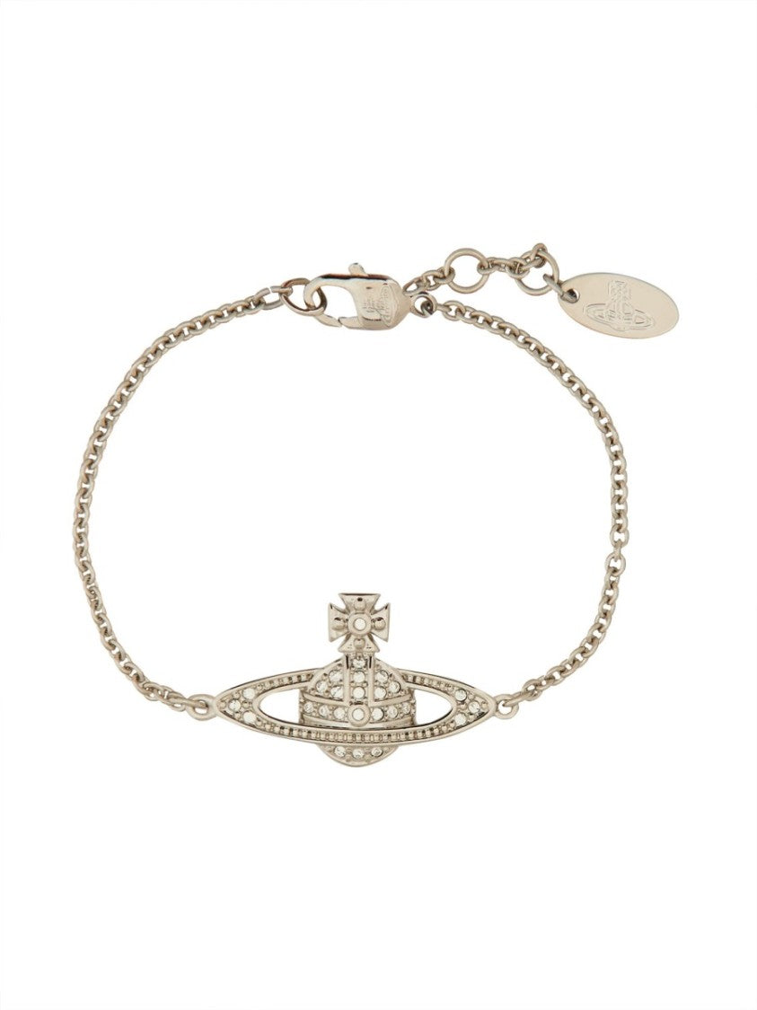 Vivienne Westwood Ornate Gold Bracelet With Sparkling Orb Emblem