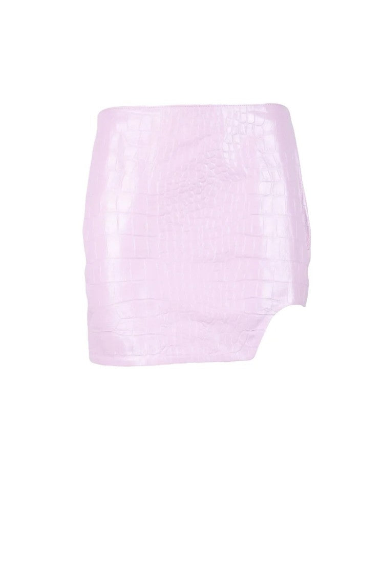 Patrizia Pepe Mini Leather Skirt - Pink