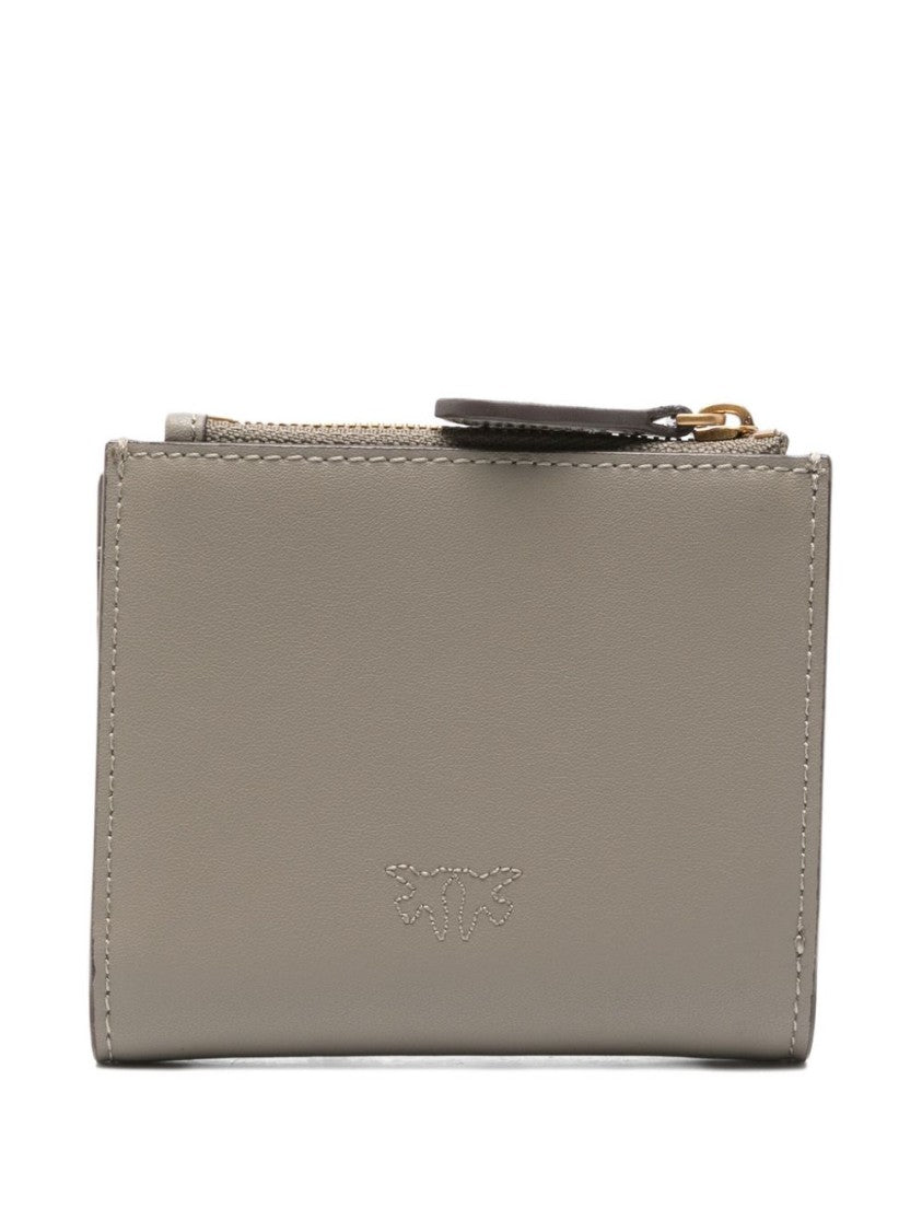Pinko Beige Calfskin Wallet With Decorative Clasp