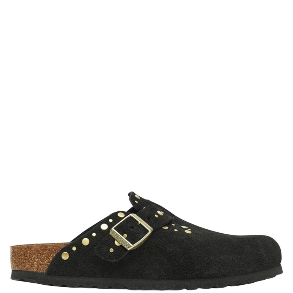 Birkenstock Suede Mules With Adjustable Strap And Stud Detailing