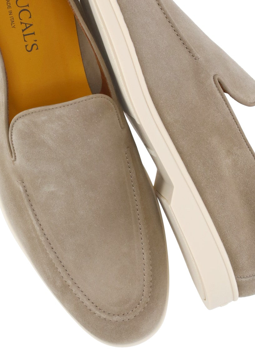 Doucal's Beige Suede Leather Loafers