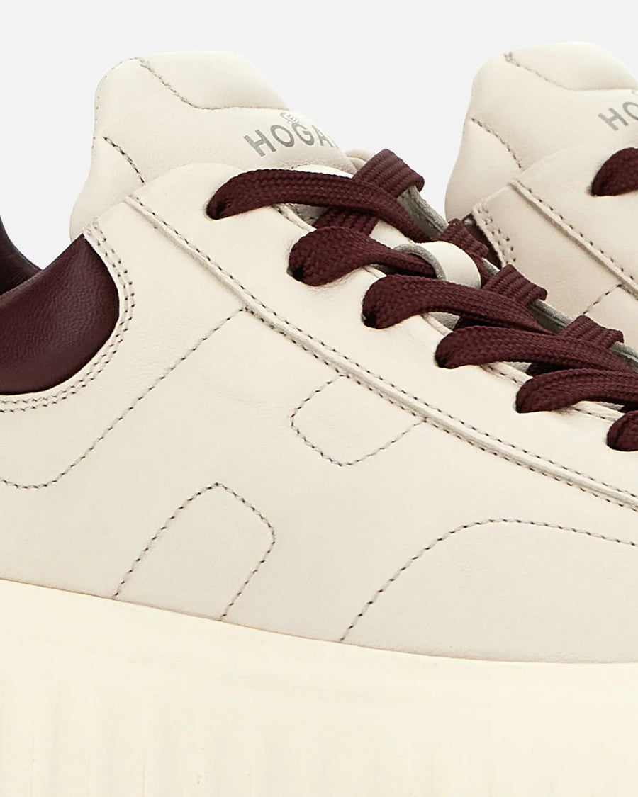 Hogan H-Stripes Ivory/Bordeaux Sneakers