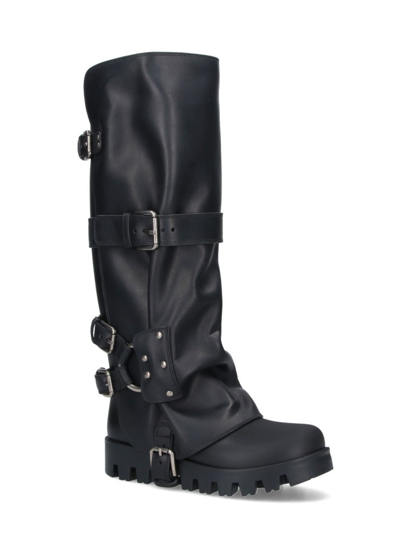 Dolce & Gabbana Tall Black Leather Boots