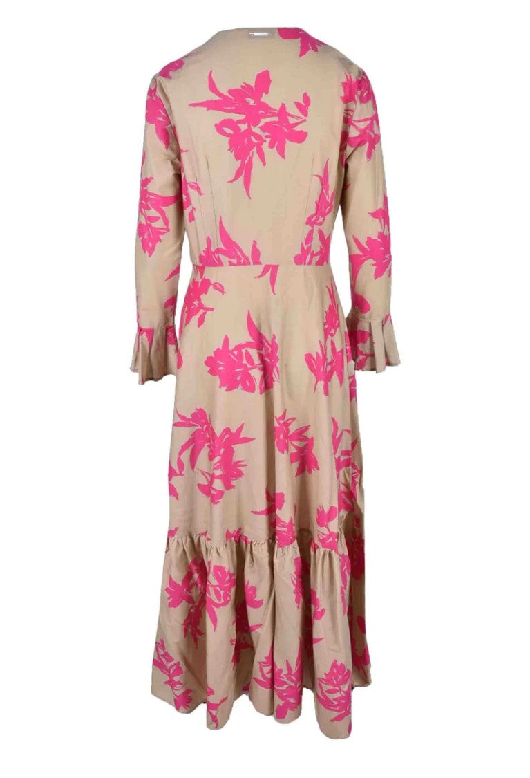 Aglini Women's Dress - Beige/Fuchsia