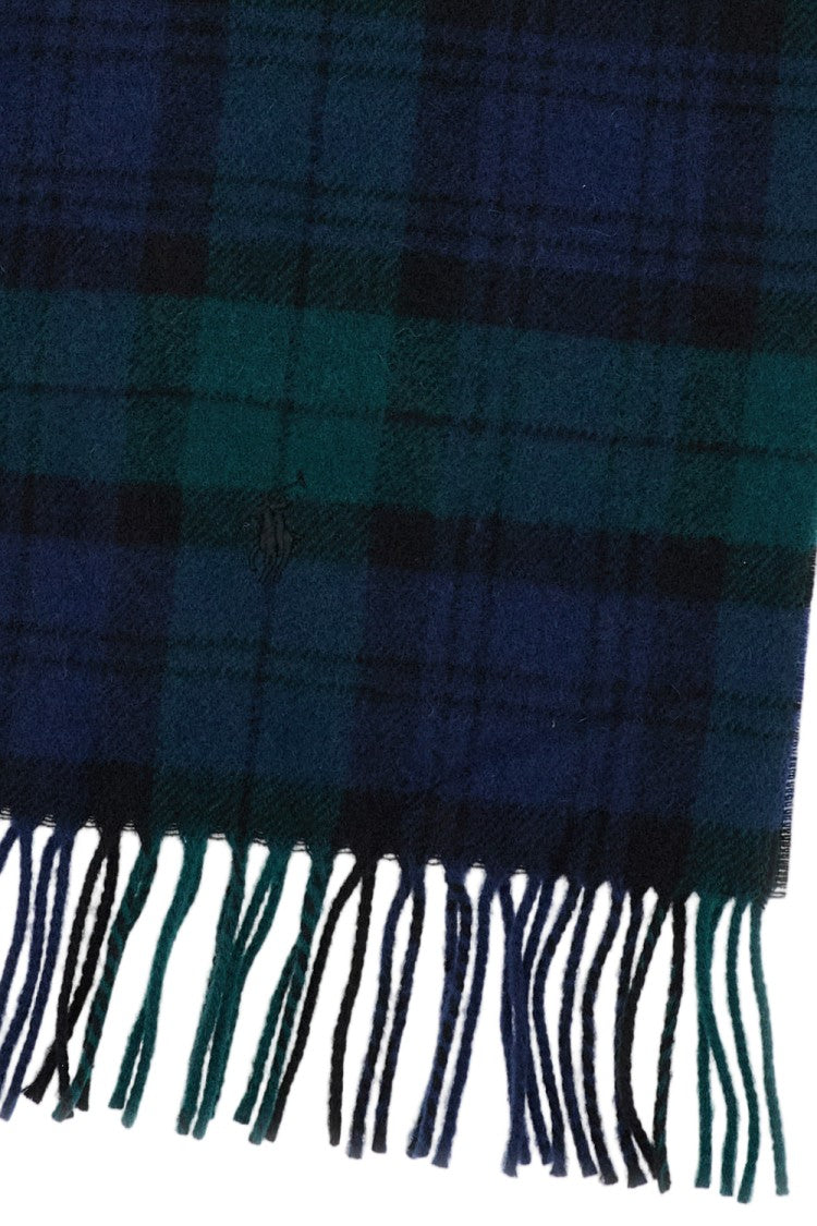 Polo Ralph Lauren Multicolored Check Fringed Wool Scarf