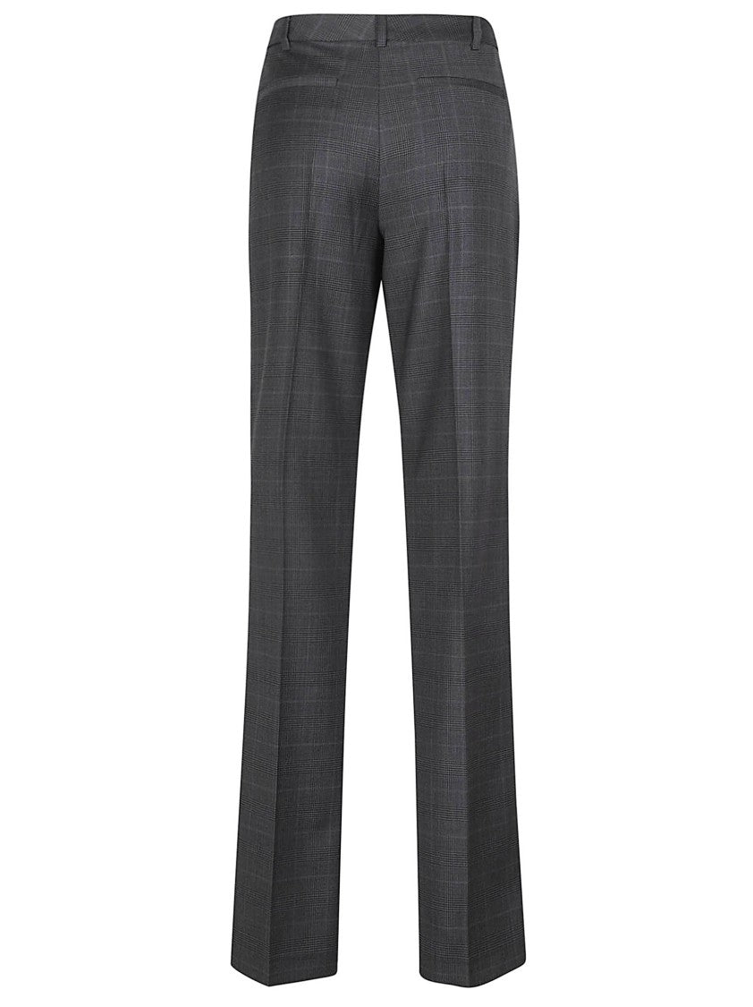 Iro Cayana Gray Checked Wool Trousers