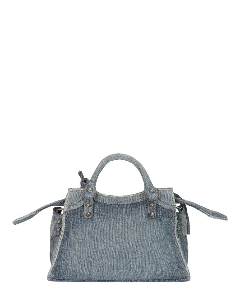 Balenciaga Xs Neo Cagole City Bag In Denim