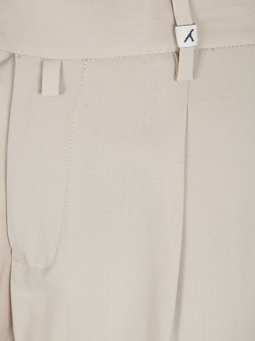 Myths Tailored Sand Trousers With Tapered Leg And Refined Pockets