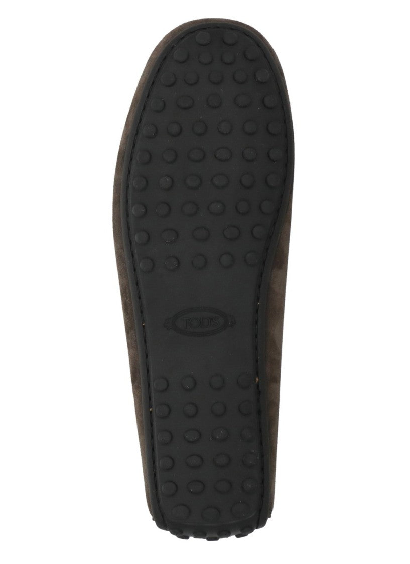 Tod's Brown Embossed Logo Loafers