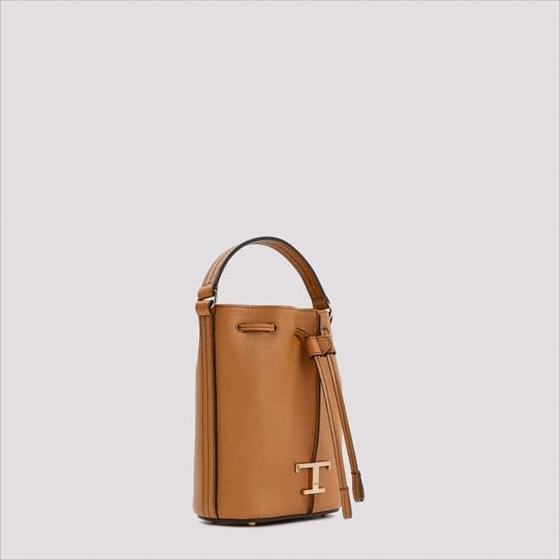 Tod's Calf Leather Bucket Shoulder Bag With Drawstring Closure