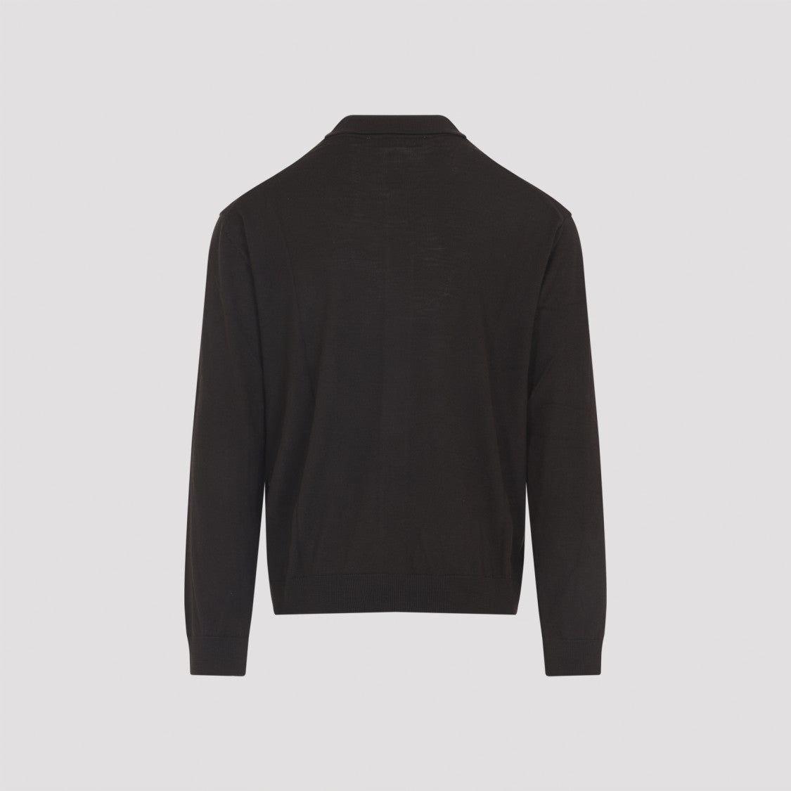 Our Legacy Argyle Grey Wool Evening Polo With Pointed Collar