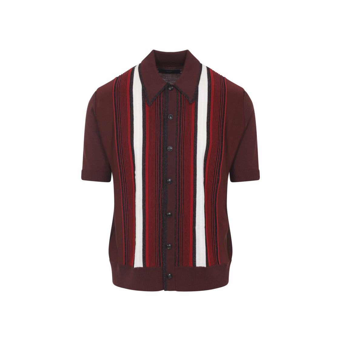 Amiri Short-Sleeve Button-Up Shirt With Striped Front Panel