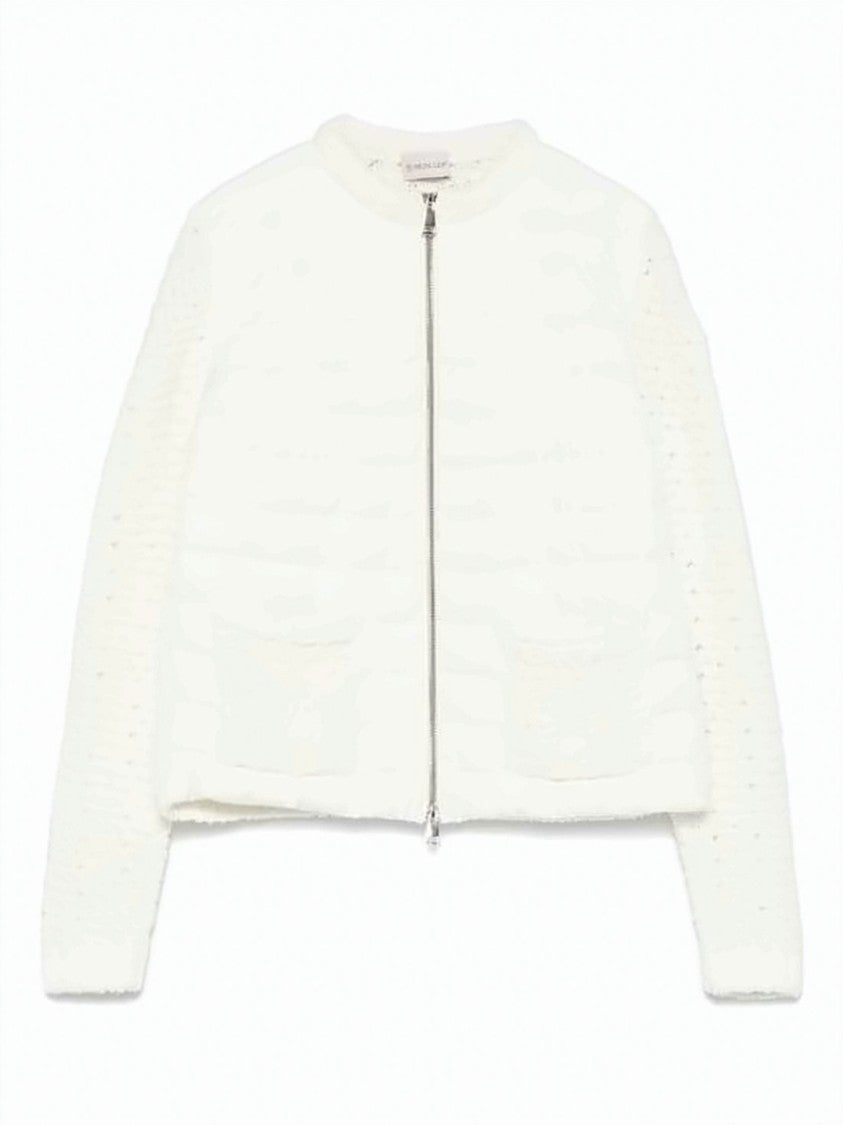 Moncler Lightweight Quilted Jacket With Knitted Sleeves