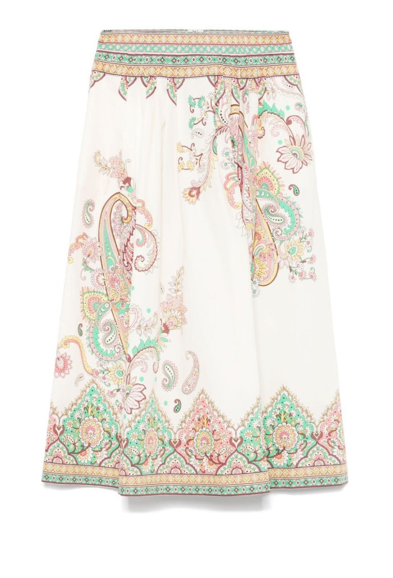 Etro Flowing Midi Skirt With Paisley Patterns