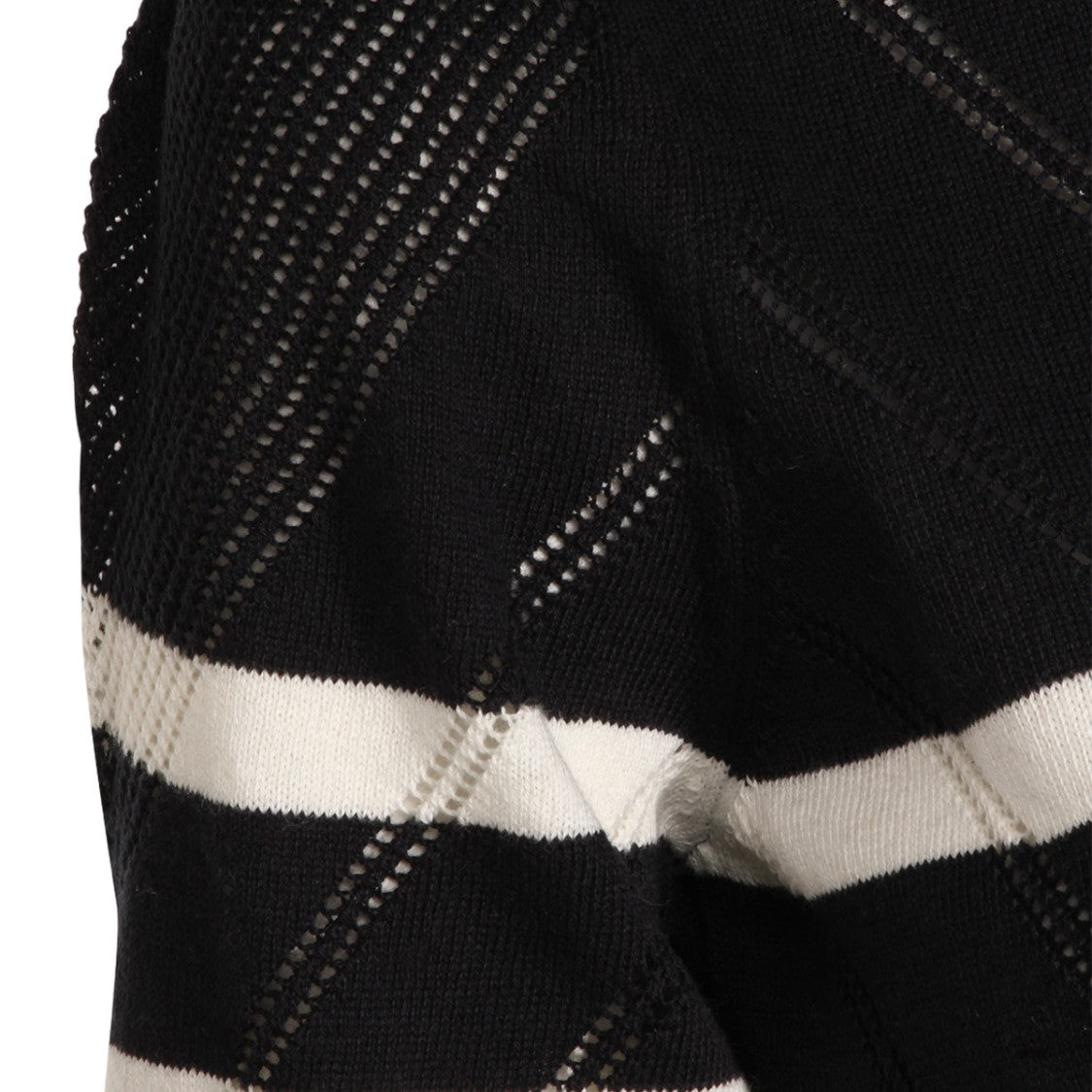 Twin-Set Textured Knitted Sweater With Striking Horizontal Stripes