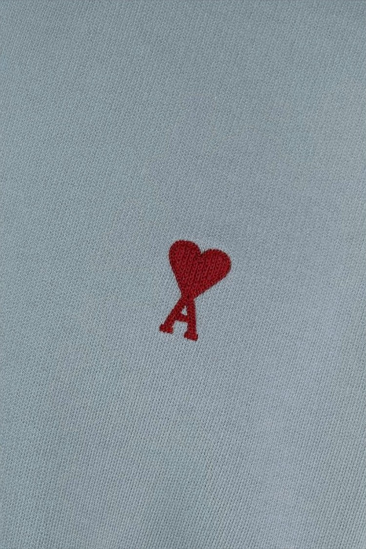 Ami Relaxed Fit Long-Sleeve Crewneck Sweatshirt With Embroidered Heart