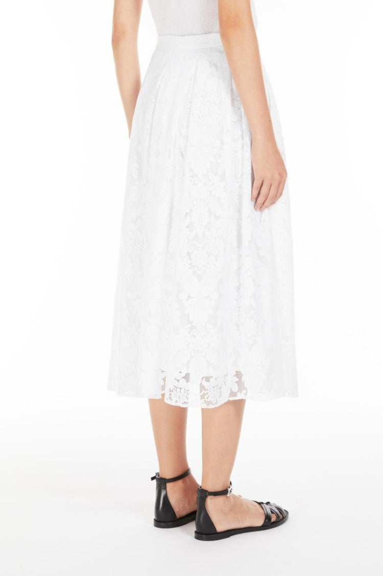 Max Mara Midi-Length Skirt With Delicate Lace Overlay
