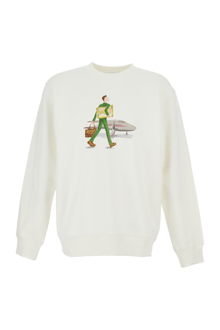 Drôle De Monsieur Crewneck Sweatshirt With Colorful Chest Print