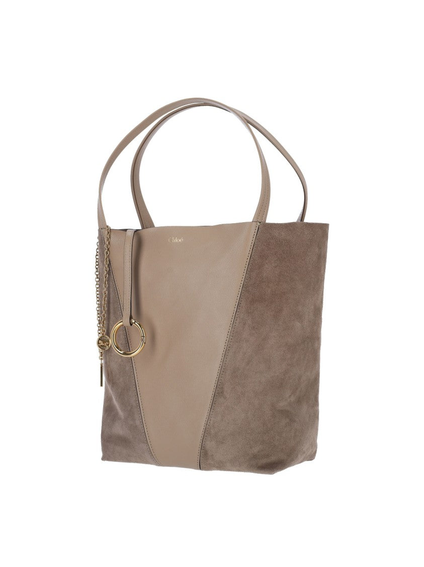 Chloé "Spin" Tote Bag, In Brown Hammered Leather