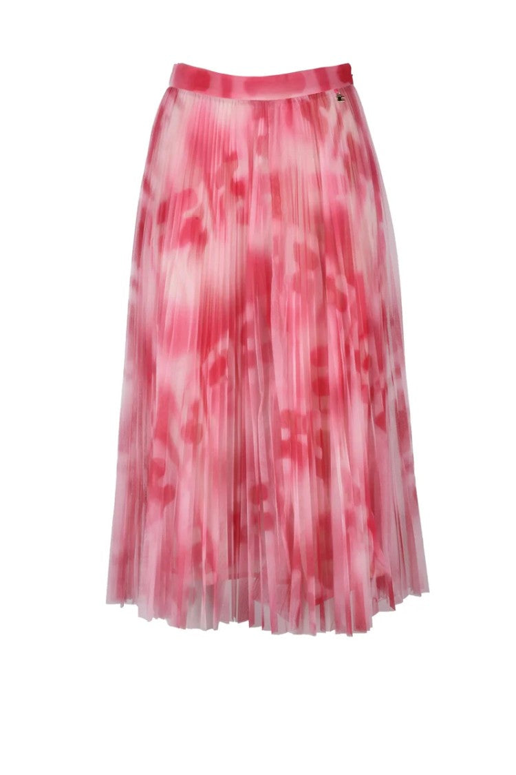 Elisabetta Franchi Pleated Tulle Skirt - Fuchsia