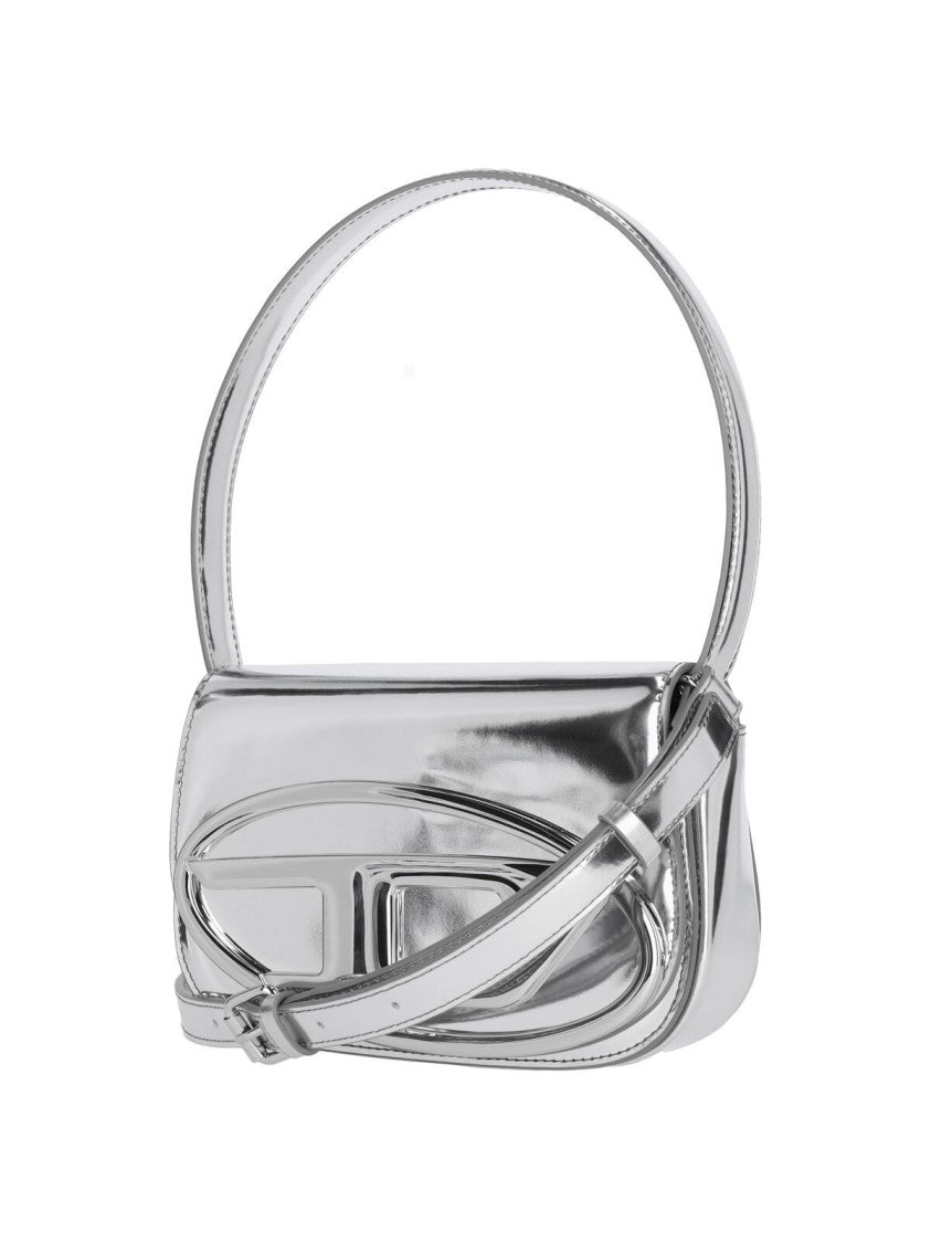 Diesel Silver 1Dr Metallic Leather Bag
