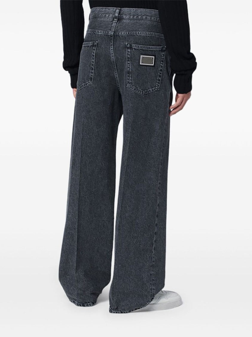 Dolce & Gabbana Straight Leg Black Denim Jeans