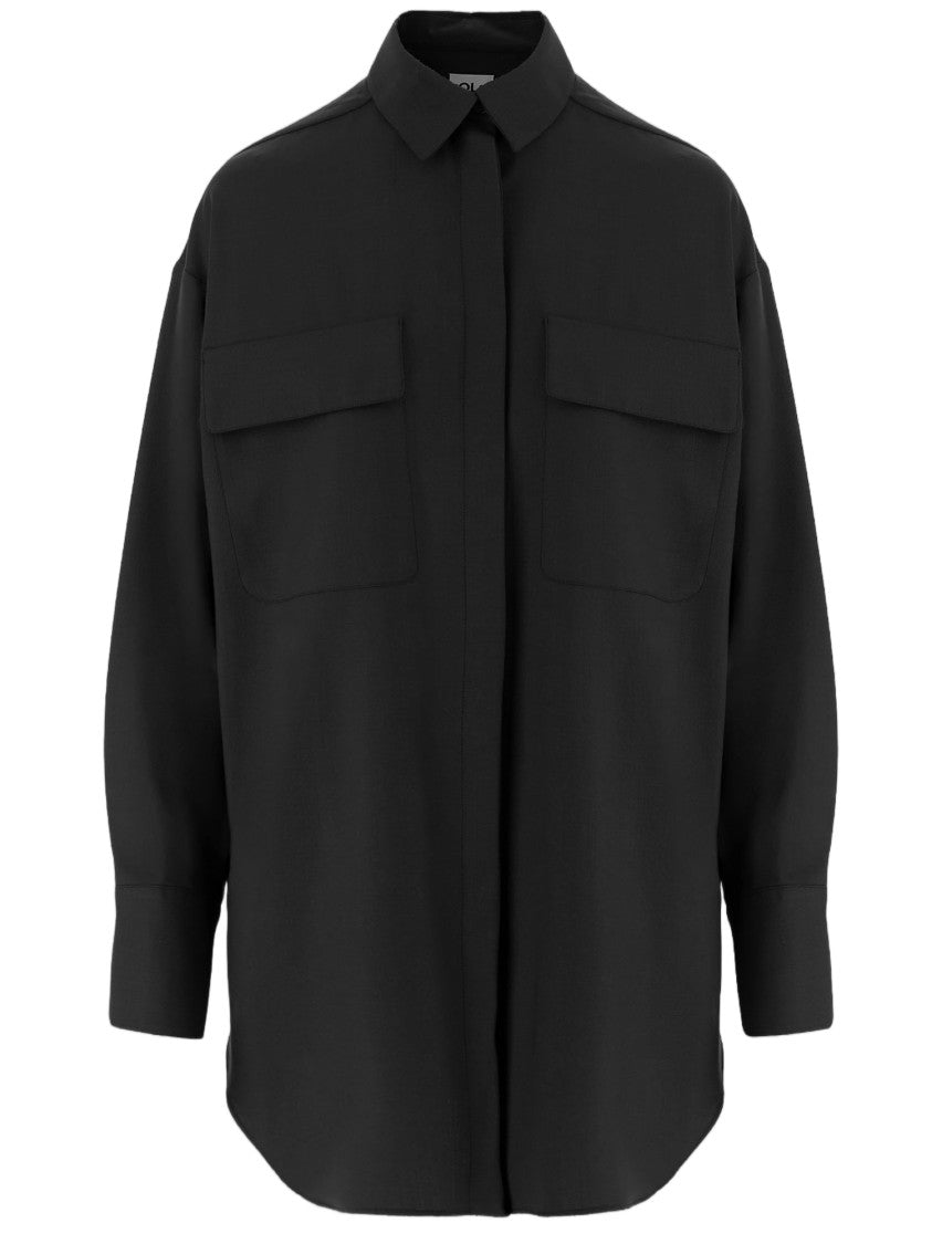 Ql2 Stretch Wool-Blend Shirt With Classic Collar