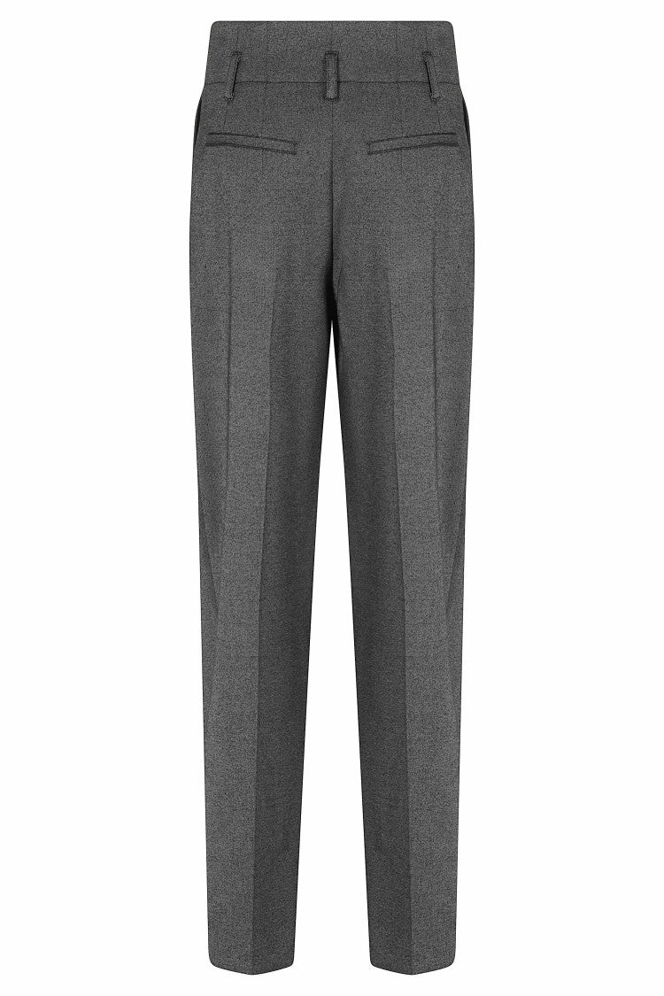 Alberta Ferretti Gray Patterned Tailored Straight-Leg Pants