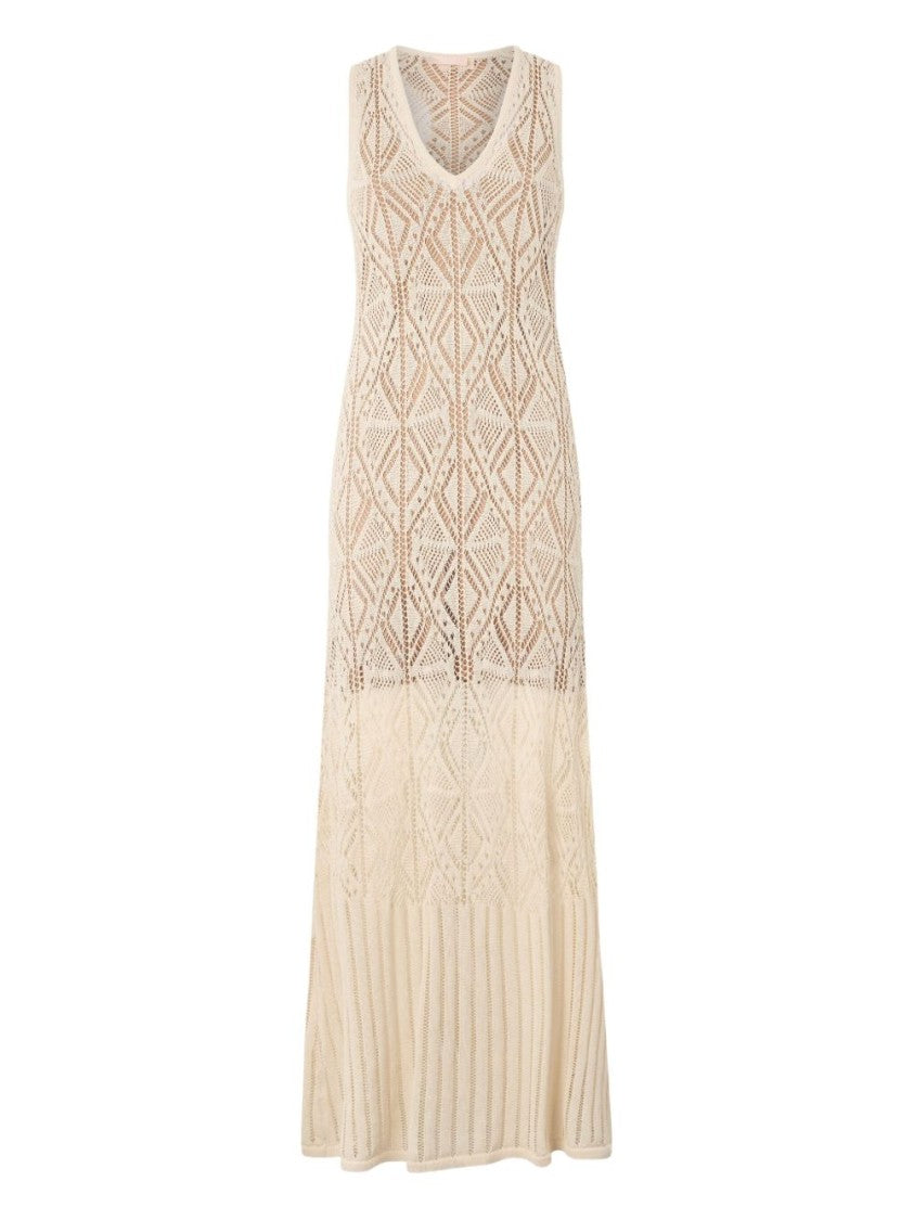 Liu Jo Maxi Dress With Delicate Crochet Design