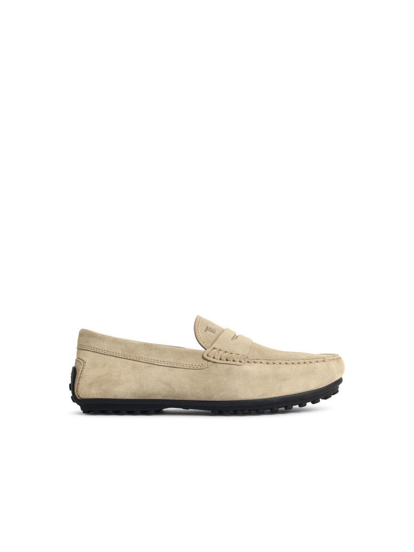 Tod's City Gommino' Beige Suede Loafers