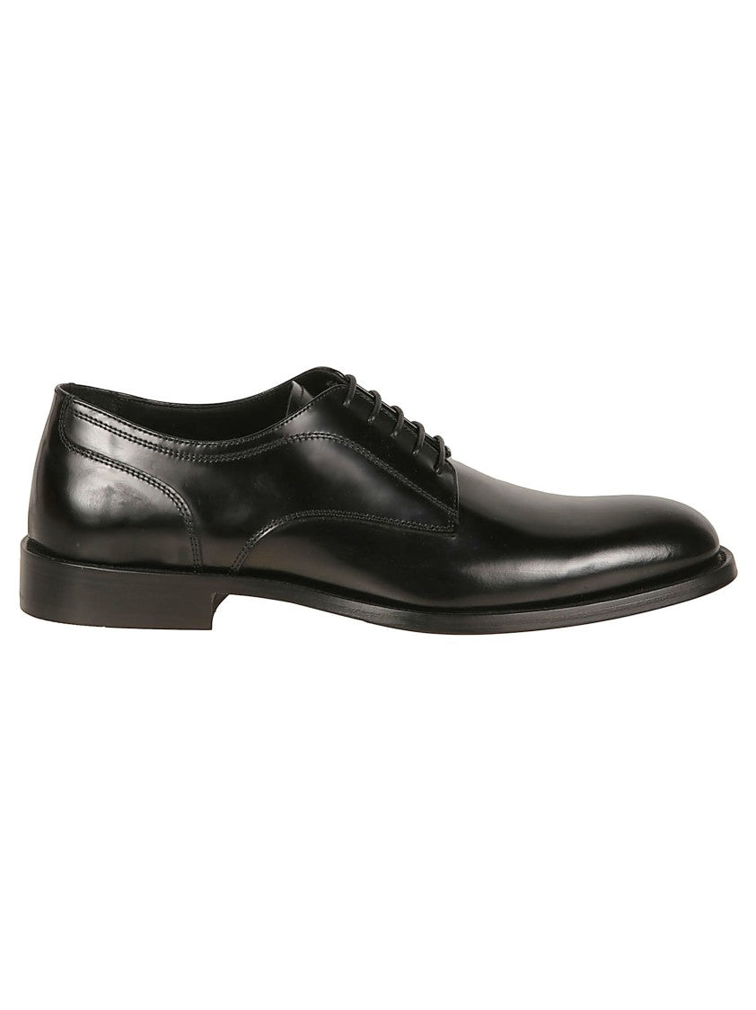 Baldinini Black Calf Leather Derby Shoes