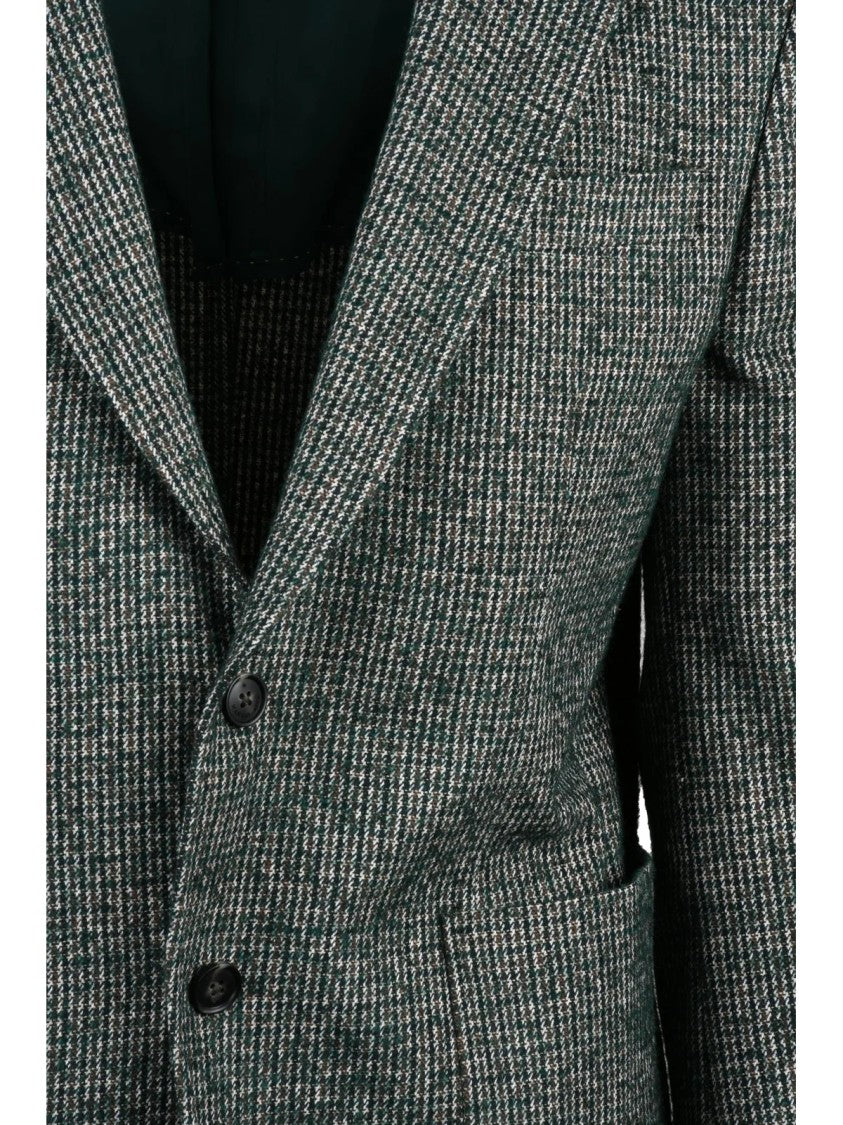 Manuel Ritz Green Textured Unlined Cotton-Blend Jacket