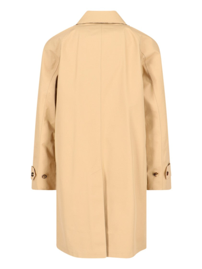 Burberry Check Lining Beige Cotton Coat