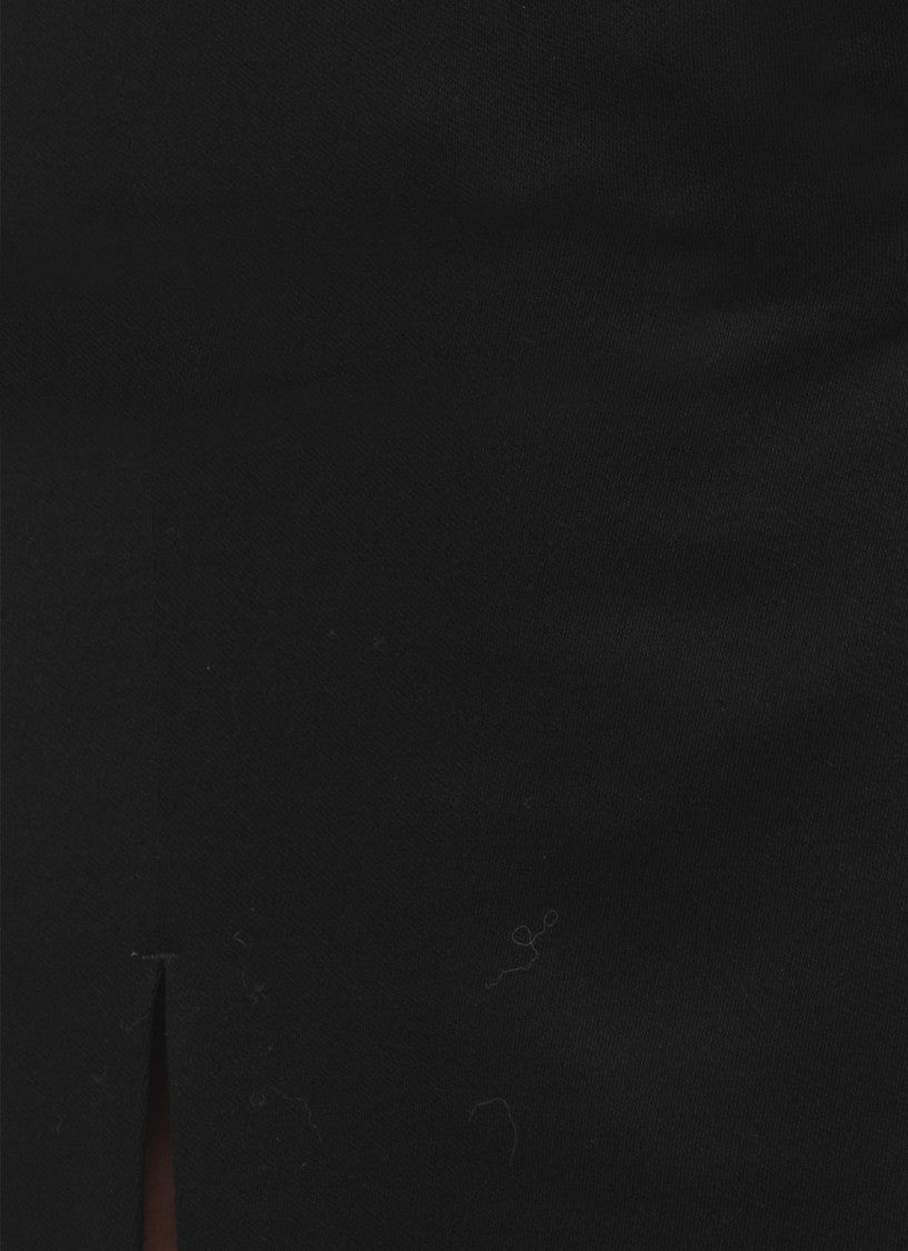 Rick Owens Black Midi Skirt With Front And Back Split