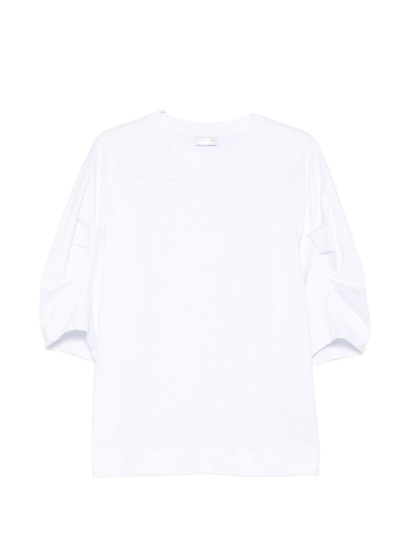 Dries Van Noten Boxy White T-Shirt With Puffed Sleeves