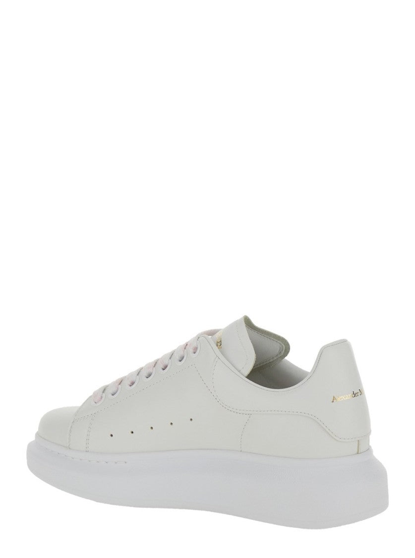 Alexander Mcqueen Oversized Leather Sneakers With Exaggerated Sole And Logo Detail