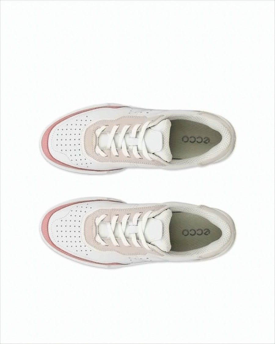 Ecco Low-Top Sneakers With Pink Suede Accents