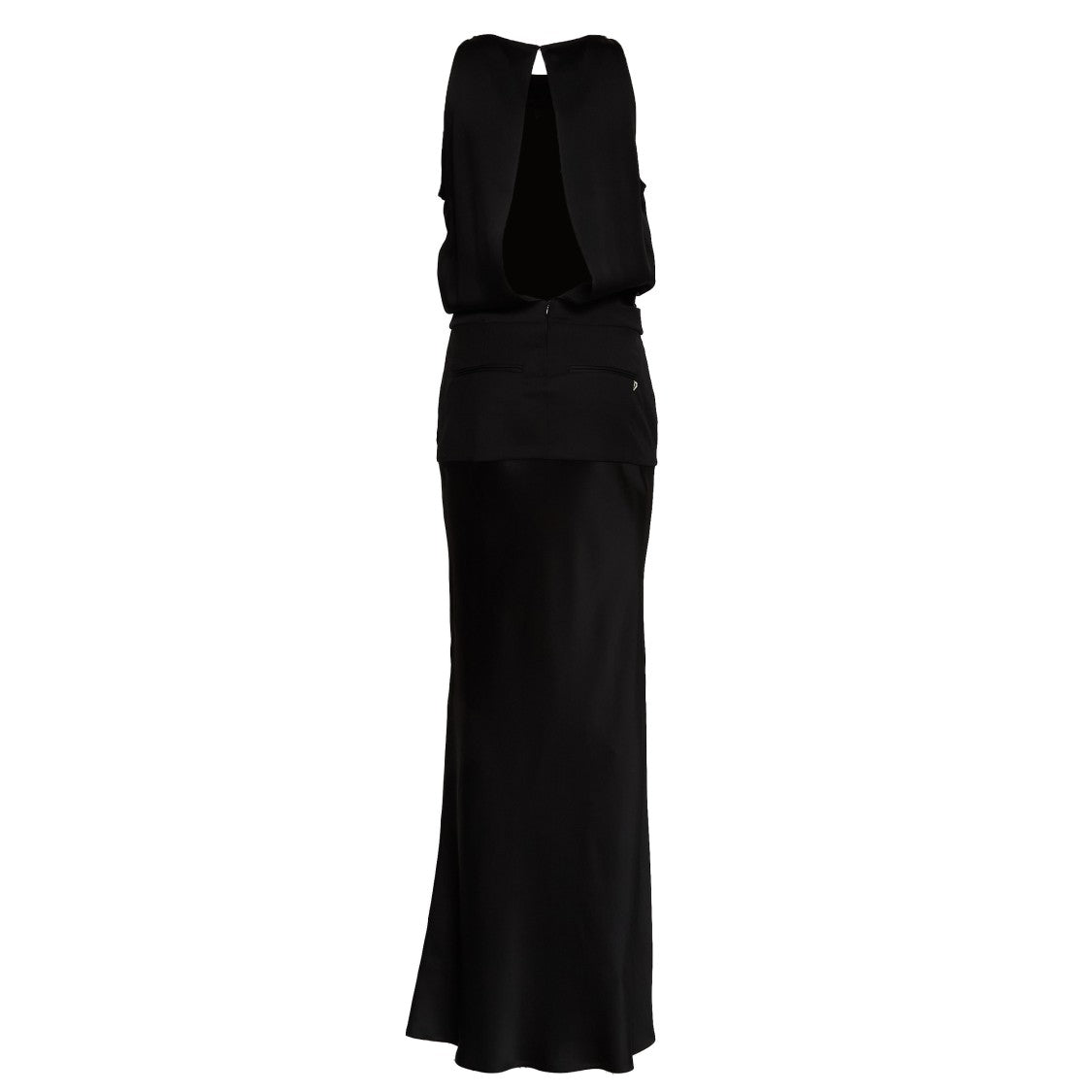 Dondup Girocollo Cut-Out Back Satin Day Dress