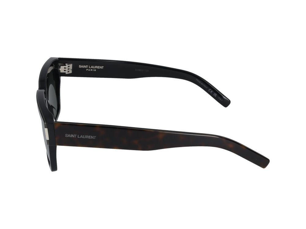 Saint Laurent Havana Square Frame Acetate Sunglasses
